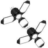 Toberich LED garage light bulbs with 3-panel design for bright, energy-efficient garage lighting.