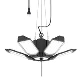 Toberich plug-in garage light, front view, delivering bright, even illumination.