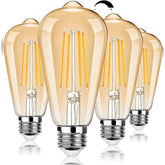 TOBUSA dimmable LED Edison bulb with amber glass for warm ambiance