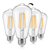 TOBUSA vintage LED dimmable Edison bulb with clear glass for warm living room ambiance.