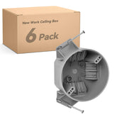 Front view of Togalonn new work round ceiling box in PVC for easy wiring.
