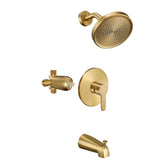 Tohlar gold shower faucet set with 6-inch rain head for spa-like daily showers
