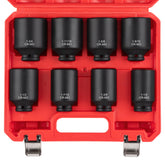 TOHOME half-inch drive deep impact socket set eight-piece for high-torque axle nuts