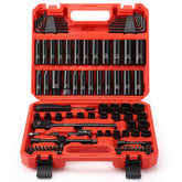 TOHOME Mechanics Tool Set 111Pcs case showing organized sockets for quick on-site repairs.
