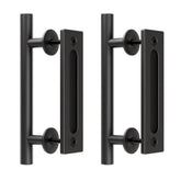 TOIMIOTOIM barn door pull 9-5 inch in black powder coat for smooth operation