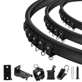 TOKPLNU 12ft black curtain track ready for bendable bay window installations.