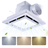 Tolery bathroom fan with light front view illustrating compact, quiet ventilation.