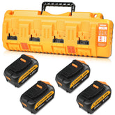 Tomapex 20V max battery pack front view powering cordless tools.