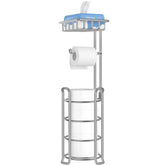TomCare free-standing toilet paper holder with raised feet for stable, clean paper off the floor