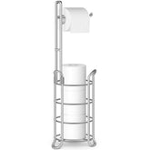 TomCare toilet paper holder stand keeps rolls organized and accessible.