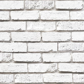 Tomete white brick wallpaper close-up shows a soft gray texture for stylish walls.