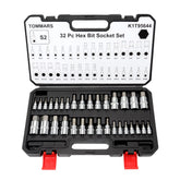 TOMMARS 32pc master allen hex bit set in case keeps tools organized for quick access.