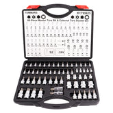 TOMMARS torx bit socket set overview showing organized blow-mold case