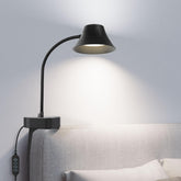 TONYFUL bed light headboard attachment demonstrates drill-free installation for cozy bedside reading.