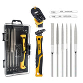 TOOLAN 8-in-1 needle file and saw set on workspace for precise metalwork