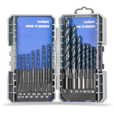 Toolant cobalt drill bit set with bullet-point tip for precise metal drilling