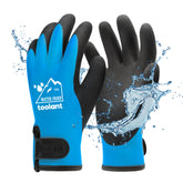 Toolant waterproof gloves with palm-dip grip keep hands dry in wet work conditions.