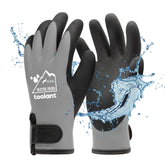 Toolant waterproof gloves with dipped latex keep hands dry in wet outdoor tasks.