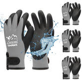 Toolant waterproof gloves with dipped palm protect hands in wet conditions.
