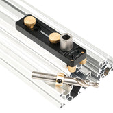 Toolcool drill guide front view for 2020/2040/3030/3060 profiles enables precise hole placement