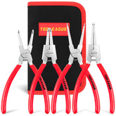 TOOLEAGUE 4-piece set: 9-inch straight internal plier for precise internal ring removal.