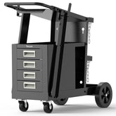 TOOLIOM welding cart with drawers keeps tools organized for quick access.
