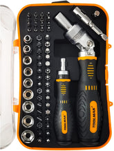 TOOLMAK 61pc screwdriver set in case keeps bits organized for quick repairs.