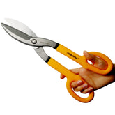Toolmak Tin Snips 12-inch front view for straight cuts in sheet metal.