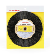 ToolPro 8-Inch horsehair stipple brush creates consistent starburst textures on ceilings.
