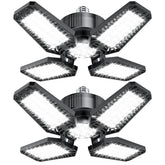 TOPAUBUB four-panel configuration delivers broad, even garage illumination.
