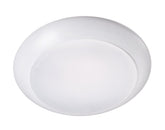 Topaz 6-inch LED disk light, front view, white finish with broad beam for open spaces