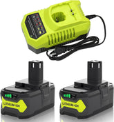 Topbatt 8000mAh P108 battery side view for Ryobi 18V tools, extended runtime.