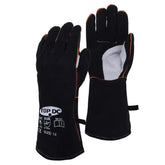 TOPDC Fireplace Gloves provide 14-inch forearm protection during wood stove tasks.