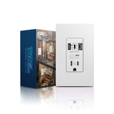 TOPELER 3-Port USB Outlet front view highlights compact design for homes and offices.