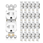 TOPELER duplex outlet front view showing white 20A power access