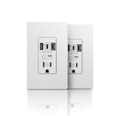 Topeler USB Wall Outlet 65W front view with three ports for fast charging.