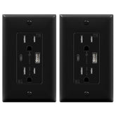 TopGreener 2-Port USB outlet with USB-A and USB-C ports for convenient charging.
