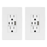 TOPGREENER 4.2A 3-Port USB Outlet front view, sleek design for convenient charging.