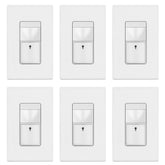 TOPGREENER TDOS5-JM-W-6PCS motion sensor switch front view with ambient light for energy saving