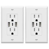 Topgreener 3-port USB outlet wall unit with Type-C and USB-A ports for convenient charging