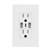 TOPGREENER USB outlet with 3 ports, front view showing clean design and compact form