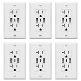 TOPGREENER USB outlet 3-port installed flush in wall for clutter-free charging