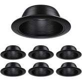 Torchstar 6in recessed light trim with black baffle enhances modern interiors with focused glare reduction.
