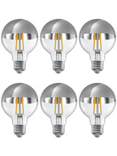 Torchstar dimmable half-chrome globe bulb provides glare-free ambiance in living spaces.