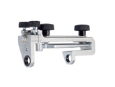 Tormek SE-77 square edge jig shows precise chisel alignment for square corners.