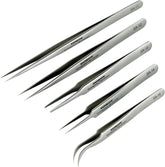 TOWOT precision tweezers with curved tips for jewelry and electronics.