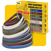 TPmax knife sharpener belt kit overview with diverse belts for versatile sharpening