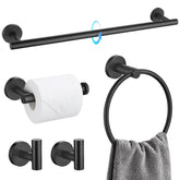 TQKAG matte black towel bar provides rust-resistant towel storage with modern styling.