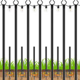 TQQVXX 7-pack 10ft string light poles with fork base for stable ground installation.