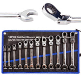 TR TOOLROCK 12pcs flex head ratcheting wrench set 8-19mm for tight spaces
